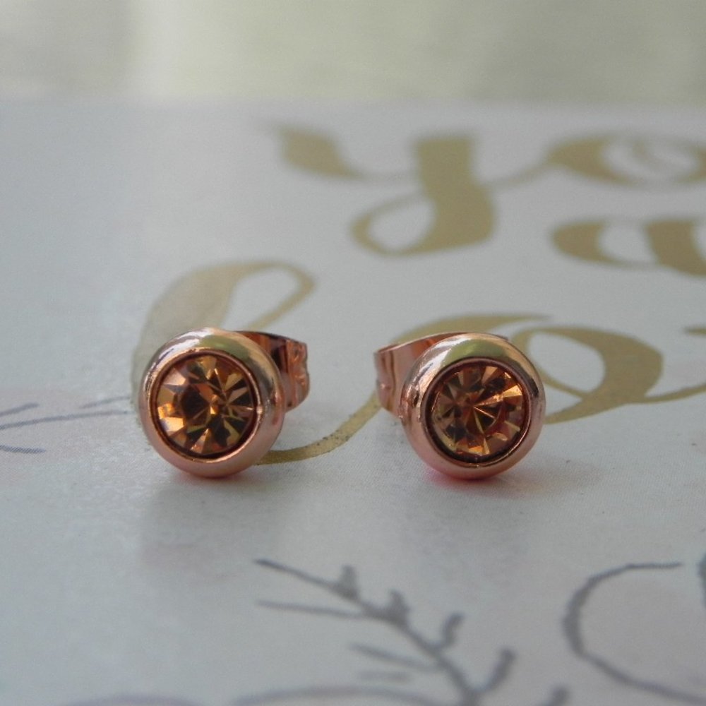Light Colorado Topaz Color Zircon Stud Earrings